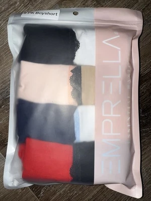 Emprella ~ 8-Pair Women's Boyshort Underwear Cotton Blend Multicolor ~ XL - Image 1 of 3