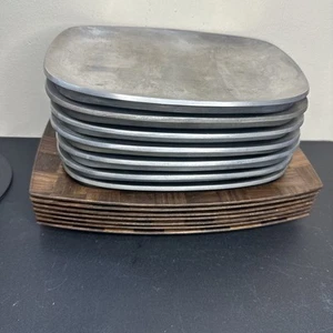 Lot of 7 Weavewood 12”x8” Steak Sizzlers w/ Checkered Walnut Trays - Used - Picture 1 of 7