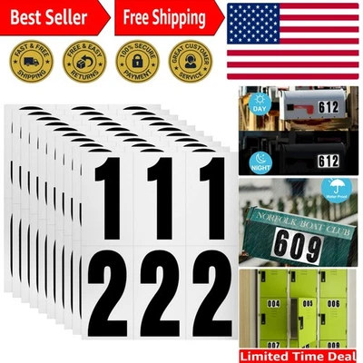 Paquete de números reflectantes duraderos - 60 pegatinas impermeables para buzones y más Foto 1 de 4