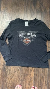 Camicia Harley Davidson vintage donna manica lunga made nera senza taglia - Foto 1 di 5