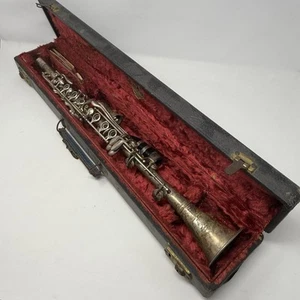 Vintage Easy Play Metal Clarinet American Musical Band Instrument Case - Picture 1 of 16