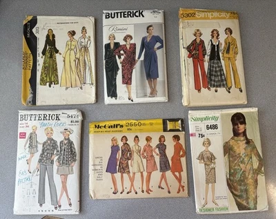Lote De Colección Butterick McCalls Simplicity Patrones de Costura Tamaños y Estilos Surtidos Foto 1 de 4