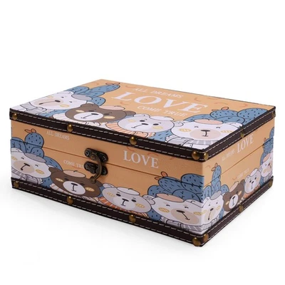 Schatztruhe Aus  und Leder, Aufbewahrungsbox für Damenschmuck, Andenken6198 - Bild 1 von 4