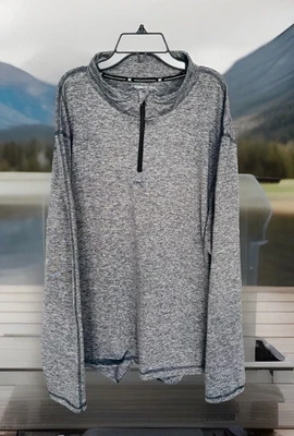 Kenneth Cole Jersey Manga Larga Clima Control Performance 1/4 Cremallera Gris Talla 2X Foto 1 de 4