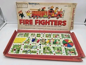 FEUERWEHRLEUTE Brettspiel Metallbrett Magnet LKWs ZAUBERSTAB 1964 USA - Bild 1 von 4