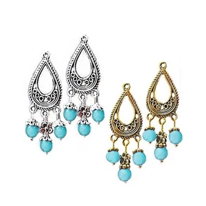 Earrings Aquamarine chandeliers, choose Clip on or Pierced fittings - Bild 1 von 5