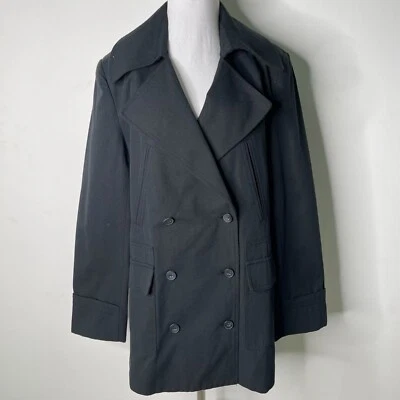 Gabardina para mujer Current/Elliott negra de algodón y lana talla 3 Foto 1 de 4