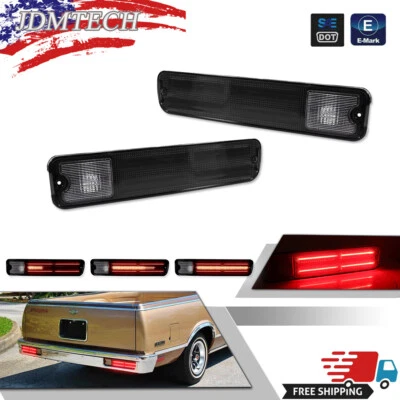 [SMOKED] FOR 79-87 CHEVY EI CAMINO MALIBU GMC CABALLERO TAIL BRAKE SIGNAL LIGHTS - Image 1 of 4