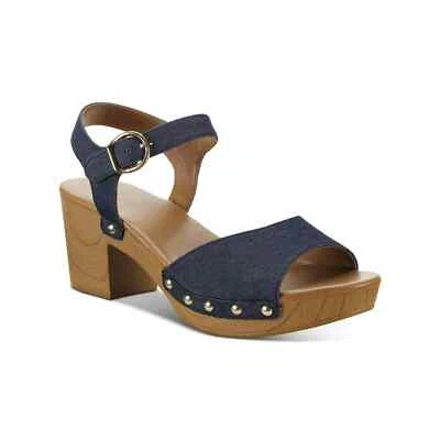 Style & Co Anddreas Womens Strappy Heel Navy Faux Leather 8.5 - Image 1 of 3