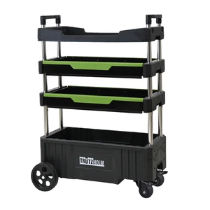 Montagewagen Rollenwagen Werkzeugwagen klappbar mobil transportabel 4 Ablagen - Bild 1 von 10