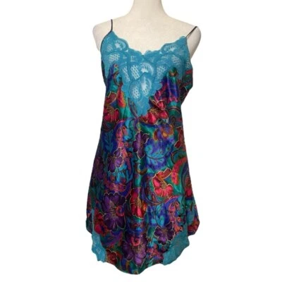 Victoria’s Secret VTG 90s Gold Label Floral Slip Lace Sz M Fairycore Cottage - Image 1 of 4