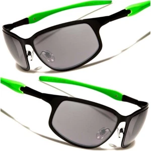 Designer Stylish Lens Cool Sporty Rectangle Black & Green Mirrored Sunglasses - Picture 1 of 3