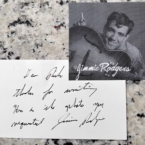 Jimmie Rodgers SIGNED Card Singer Father of Country Music Blue Yodeler Rock Fame