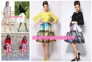 Nueva Mujer Vintage Party High Waist Plisada Floral Estampada Casual Midi Falda - Imagen 1 de 27