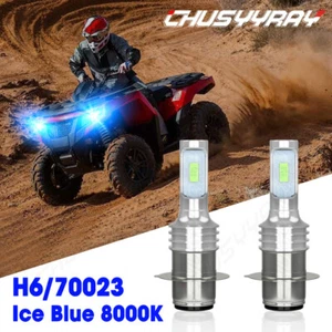 2x H6M 8000K Blue LED Headlight Bulbs For Yamaha Bear Tracker 250 1999-2002 2003 - Foto 1 di 13