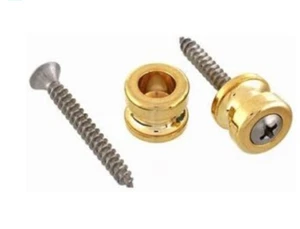 Genuine Schaller Lock Strap Button GOLD set 2 for Gibson style Ibanez Guitar - Picture 1 of 1