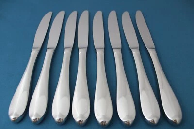 8 facas de jantar ocas Gorham STUDIO aço inoxidável brilhante 9 1/8" - Imagem 1 de 4