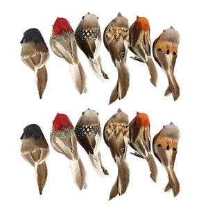 12 Pack Artificial Birds Foam Feather Bird Sparrow for Craft Christmas Tree O... - Picture 1 of 9