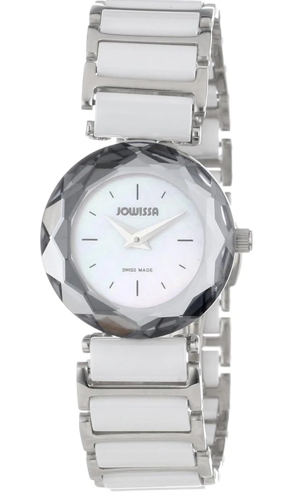 Relógio feminino Jowissa Safira 99 com mostrador em madrepérola e pulseira branca - Imagem 1 de 4