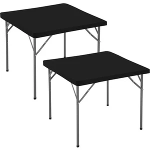 Fitted Square Tablecloth 36x36 Inch-2 Pack Black Card Elastic Spandex Table C... - Picture 1 of 9