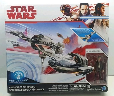 Star Wars Last Jedi Force Link Resistance Ski Speeder Poe 3.75" Figure NIB 2017 - image 1 of 4