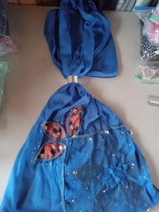 Schal blau Pailletten - Bild 1 von 2