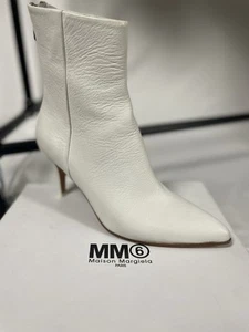 MM6 Maison Martin Margiela White Ankle Boots Size 9,5 - Picture 1 of 6