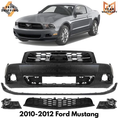 Front Bumper Cover Fascia Paintable & Grille Kit For 2010-2012 Ford Mustang Base Foto 1 de 4