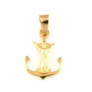 Medaglia pendente ancora con Cristo degli Abissi in oro giallo 18 kt 750 - Bild 1 von 2