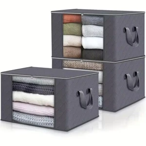 2Pcs Large Foldable Storage Bag Clothes Blanket Closet Sweater Organizer Box - Picture 1 of 6