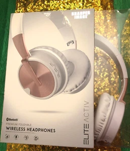 Sharper Image Elite Active Premium Foldable Bluetooth HEADPHONES in RoseGold NIB - Picture 1 of 6