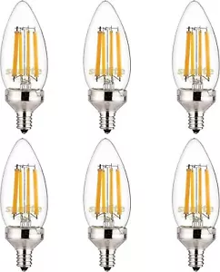 LED B11 Torpedo Tip Chandelier Bulb 8.8W(75W Eqv) E12 5000K Super White - 6 Pack - Picture 1 of 1