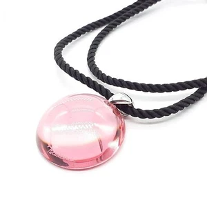Baccarat ECLIPSE Necklace Choker Pendant SILVER 925 Pink Glass Length 19cm - Picture 1 of 8