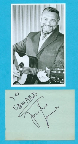 Frankie Laine Popular American Singer Autographed Album Page w/ HP Photo Cover