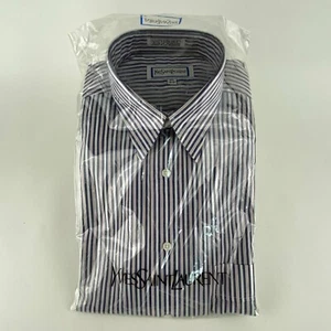 Camisa de vestir de colección YSL Yves Saint Laurent manga larga 15,5 32-33 blanca azul roja nueva de stock - Imagen 1 de 8