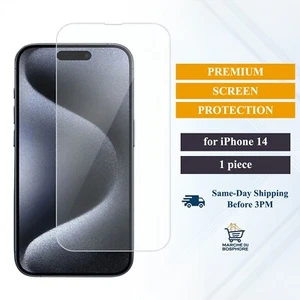 iPhone 14 Tempered Glass – 9H HD Screen Protector | 2.5D Ultra-Clear Anti-Shock - Photo 1 sur 8
