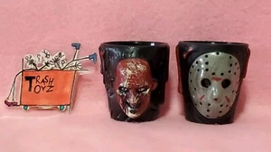 FREDDY AND JASON SHOTGLASS SET OF 2 NIGHTMARE ELM ST FRIDAY THE 13TH RUBIES - Picture 1 of 2