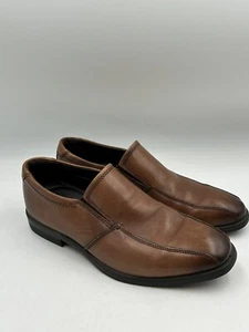ECCO Slip On Dress Shoes Brown Leather Men's Size 42 EUR (8 US) - Picture 1 of 10