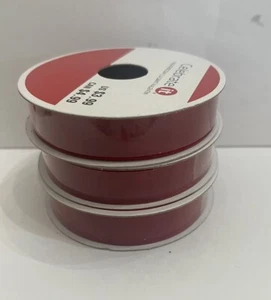 Lot Of 3 Rolls Of 5/8” X 3 Yds Red Sheer Ribbon. Total 9 Yards - 27ft - Picture 1 of 5