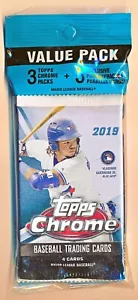2019 Topps Chrome Value Pack - 3 Packs + One 5 Card Pink Refractor Pack - QTY - Picture 1 of 2