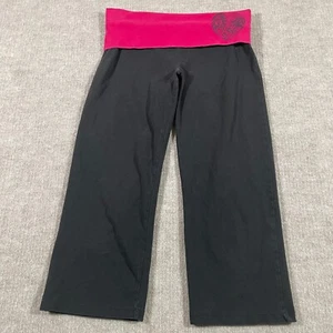 Y2K Victorias Secret PINK Leggings Damen S Yoga Capri Überschlag Taille Spruch - Bild 1 von 9