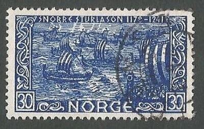 Norway Scott# 243, King Olaf Sailing in Wedding Ceremony to Landmerket, 1941 - Image 1 of 2