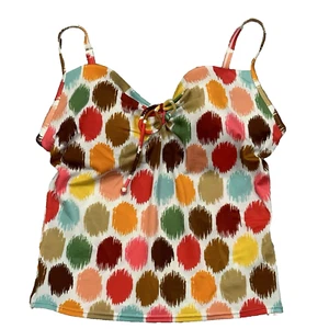Victoria's Secret Tankini Top Multi-Color Splatter Dots Size 34D Beachy Summery - Picture 1 of 7
