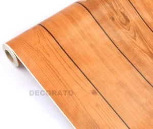 10M WOOD TILES FABLON CAMPER VAN STICKER WALLPAPER VINYL STICKY BACK PLASTIC, UK - Picture 1 of 5