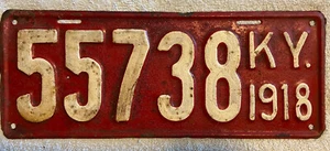 Sehr cooles KENTUCKY NUMMERNSCHILD 1918 ÄLTER UMLACKIERT - Bild 1 von 2
