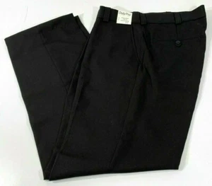 GALLS TR310 DUTYPRO MENS 32 UNHEMMED 100% POLYESTER FLAT FRONT PANTS BLACK - Picture 1 of 3