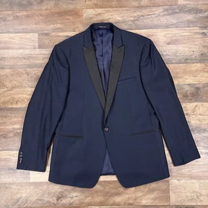 Calvin Klein Jacket Mens 44R Blue Tuxedo Extra Slim Fit Formal Suit Wool Blazer - Picture 1 of 12
