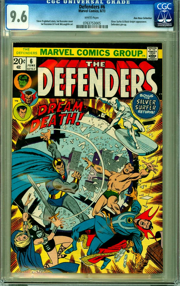 DEFENDERS 6 CGC 9.6 DON ROSA Pedigree SILVER SURFER BronzeAge MARVEL COMICS 1973 - Image 1 of 1