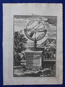 Original antique print, ARMILLARY SPHERE, Alain Manesson Mallet, 1719 - Picture 1 of 3