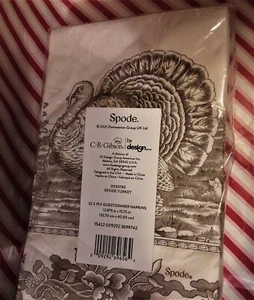 Spode TURKEY BROWN WOODLAND GUEST NAPKINS dinner paper Thanksgiving  32 ct NEW  - Picture 1 of 1